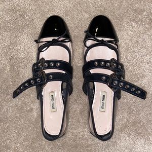 Miu miu pvc and patent leather ballet flats